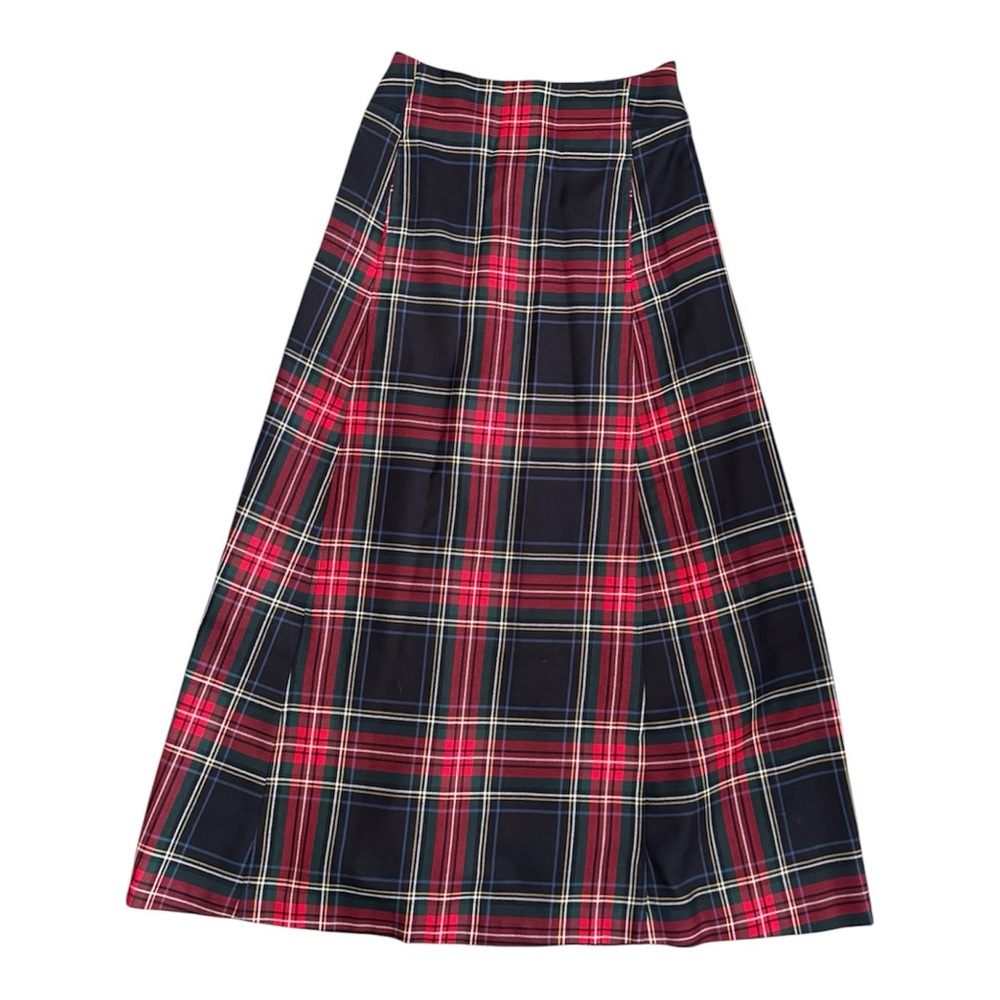Pendleton Red and Navy Plaid Maxi Skirt with pockets 555 - Picture 2 of 6